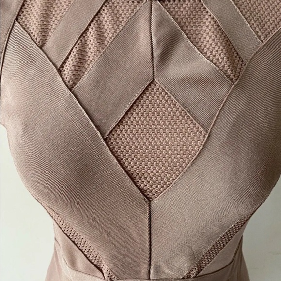 WOW Couture Blush Pink Bodycon Dress Size M 10 Bandage - Picture 2 of 5